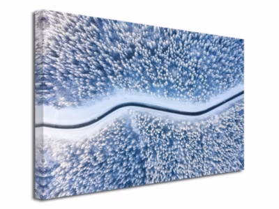 DECLINA, Tableau toile imprimée Paysage, Tableau toile photographie aérienne forêt enneigé, 50×30 cm