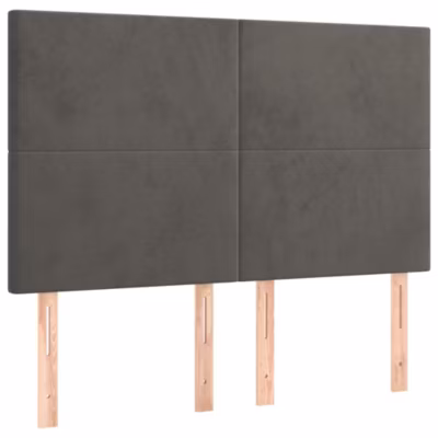 vidaXL Têtes de lit 4 pcs Gris foncé 72x5x78-88 cm Velours3116101
