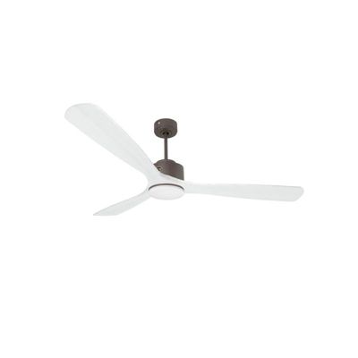 Modulo de KlassFan – Super destratificateur et ventilateur DC 166 cm Chocolat pales bois blanc avec Lumière 30 à 60 m²