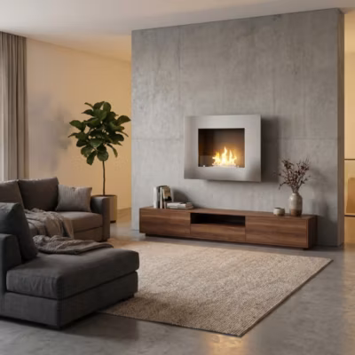 Cheminée éthanol Firenox – Coloris Inox brossé