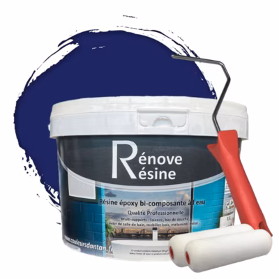 Peinture Résine multisupport Intérieur 0,5L – Faïence, Carrelage, Douche, Baignoire 5m² – RAL 5005 Bleu de sécurité