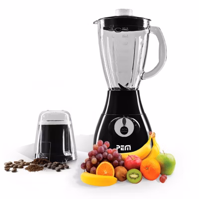 Blender (en verre) 350W 1.7L 4 Lames + Grinder à café – PEM BL-203