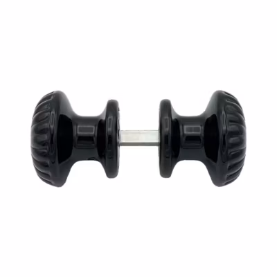 Bouton De Porte D60 mm – couple complet – en Aluminium NOIR RAL 9005 lot de 6 couples