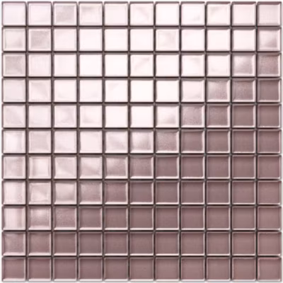 Mosaïque en verre sur filet pour salle de bain ou cuisine 30 cm x 30 cm – Pink velvet