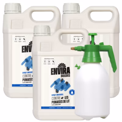 Envira Spray Anti-Punaises de Lit avec Pulvérisateur à Pression – Protection Rapide et Efficace 3X5L + Pulvérisateur