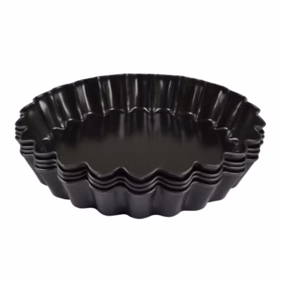Lot de 4 Moules à Tartelettes « Cannelés » 12cm Gris