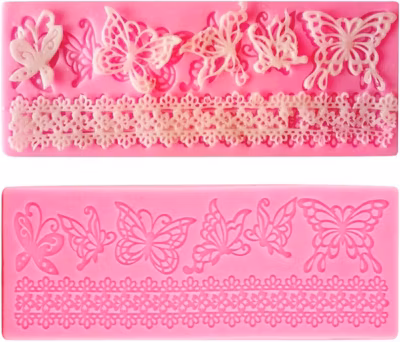 Moule rose à gâteau petit, chocolat en forme de papillon dentelle en silicone de la cusine