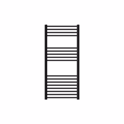 Radiateur sèche-serviette forme droit noir mat connexion latérale 60×120 cm