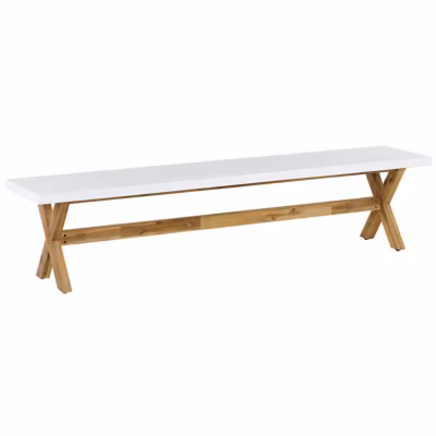 Banc de jardin OLBIA 200 cm Béton Blanc