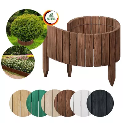 Floranica Bordure flexible de parterre Imprégnée 100 x 10 cm Brune (raccourcissable) Clôture en bois en pin Palissade Rollboarder