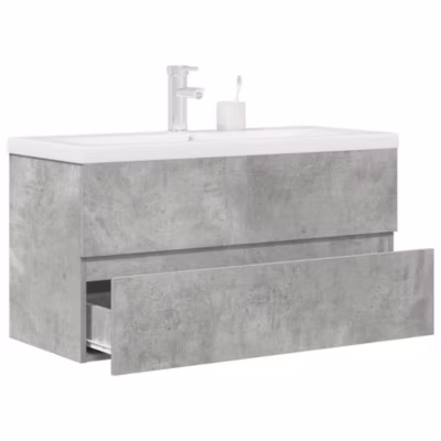 Ensemble de meubles de salle de bain 2 pcs-Meuble de salle de bain gris béton 732741