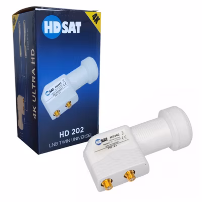 MODELE RECONDITIONNE –  HD202 LNB Twin Full HD 4K Tête Parabole 2 sorties 0,1dB HDSAT
