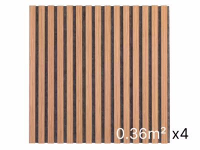 Lot 4 Panneaux Muraux Acoustique en Bois – 60x60cm- Cerisier Naturel – A Lattes – Panneau Tasseau de Bois Naturel