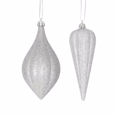 Deux suspensions Glacons argent NOEL
