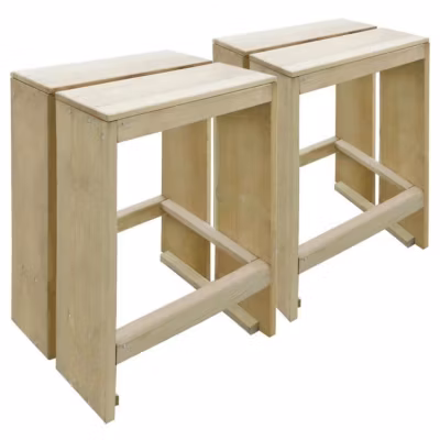 vidaXL Tabourets de bar d&rsquo;extérieur 2 pcs Pin imprégné 44911
