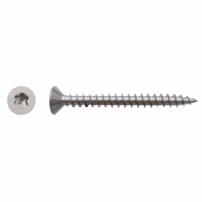 100 Vis Bois Tête Fraisée Torx T25 5 x 90 mm – Inox A2 – D-Work