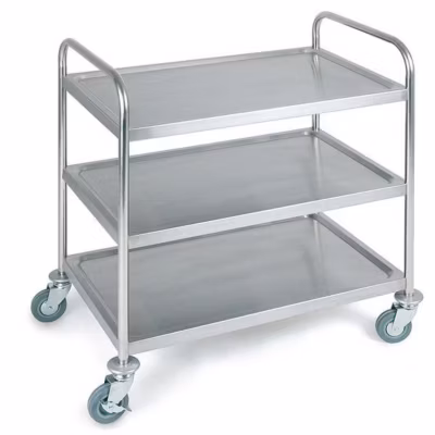 Chariot de transport en inox 3 plateaux