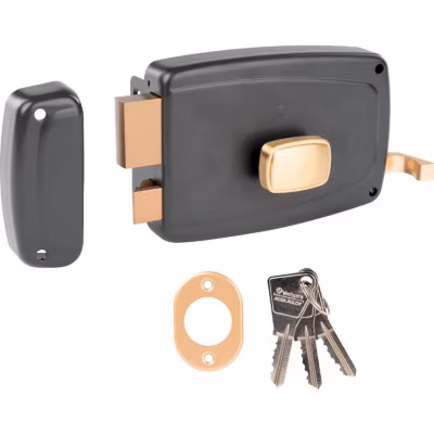 Serrure de porte de garage gauche à tirage – Clé I – Axe à 70 mm – Vachette