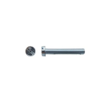 100 Vis Métaux Tête Cylindrique Fendue 8 x 60 mm – DIN 84 – Zingué blanc – D-Work