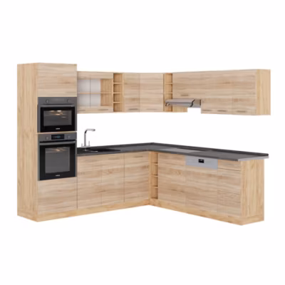 Vicco Cuisine en angle Sonoma/Chêne doré 237x247cm , PT Anthracite