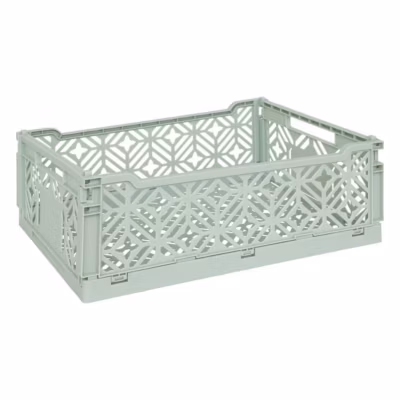 Cagette pliante Arry vert clair 40x30x15cm – Atmosphera