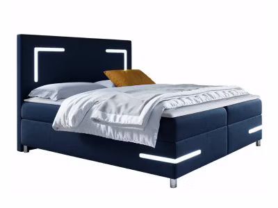 Lit continental Baltimore 173, Unique, Bleu, Tissu, Disponible
