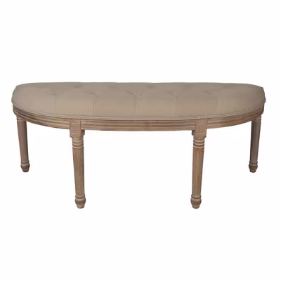 Banc beige marron bois 125x41x48cm