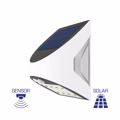 Applique murale solaire à LED 3W IP54 avec détecteur de mouvement