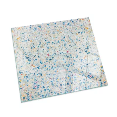 Plaque de protection verre trempé cheminée Tulup 50×50 cm Modèle de texture abstraite 1 pc