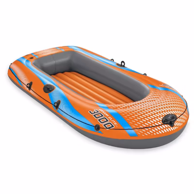 Bateau Gonflable pour 2 Adultes et 1 Enfant Bestway Kondor Elite 3000 Raft 246x122x45 cm avec Poignees et Sol Gonflable