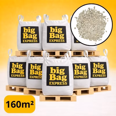 PACK 8 X BIG BAG de +/- 1,5T – 160M² Gravillon Grain de Riz Beige 4/6 mm – Livraison PREMIUM