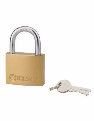 Cadenas à clé Type 1, laiton, intérieur, anse acier, 60mm, 2 clés – THIRARD