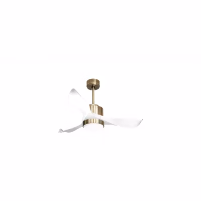 Modulo Regular Exterior – un ventilateur pour extérieur IP44, DC 106 cm Laiton pales abs blanc Lumière dimmable 10 à 20 m²