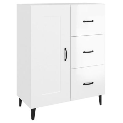 812237 vidaXL Buffet Blanc brillant 69,5x34x90 cm Bois d&rsquo;ingénierie