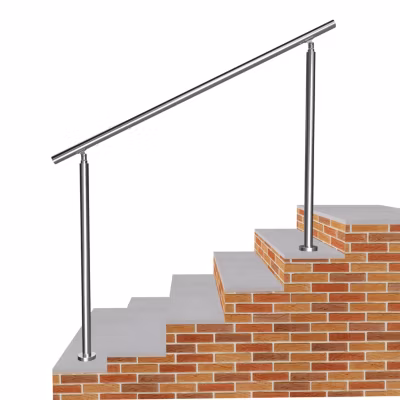 Main courante 1.5 m argent inox 201 fixation sol mur escaliers rampes intérieur extérieur by Aica