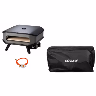 Four à pizza à gaz 13&Prime; avec thermomètre jusqu&rsquo;à 400 degrés 34 x 34 cm comprend le régulateur et la couverture COZZE par Ezooza