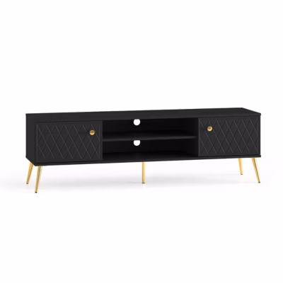 Meuble TV 2 portes 160 cm Manoe Noir