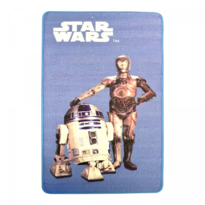 Tapis enfant tissé motif géométrique STAR WARS 1, bleu