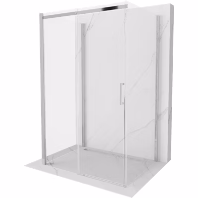 Mexen Omega-3S cabine de douche à 3 parois, coulissante 130 x 80 cm, transparent, chromé – 825-130-080-01-00-3S
