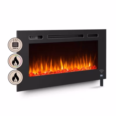 Cheminée électrique BALDERIA Fiamma 40 – Cheminée encastrable – noir