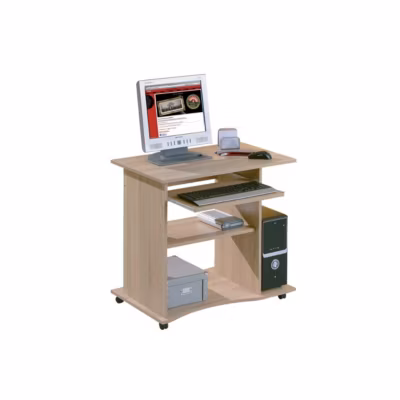 Bureau Informatique à Roulettes « Tao » 80cm Chêne