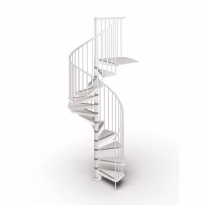 Escalier colimaçon métal 11 marches – Hauteur à franchir 2.31 à 2.53m – Diamètre 140cm – Blanc – GAMIA140/BB-11