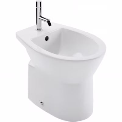 Bidet Easy céramique traditionnelle SANINDUSA pose au sol avec trous pour abattant blanc