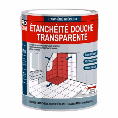 Étanchéité douche, salle de bain – Résine d&rsquo;étanchéité transparente polyuréthane PROCOM-0.75-Transparent