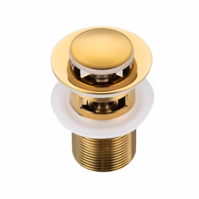 Balneo Bonde clic-clac avec trop-plein, pour lavabo, finition gold, laiton
