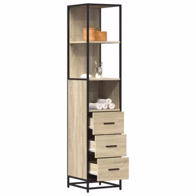 Armoire de salle de bain-Meuble de salle de bain chêne sonoma 35×37,5×166 cm 321274