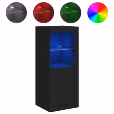 Buffet avec lumières LED noir 41x37x100 cm vidaXL