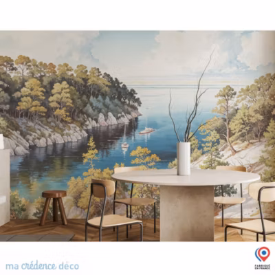 Papier peint Callanque, Sud de la france – Intissé – 200 cm – 280 cm – MaCrédenceDéco