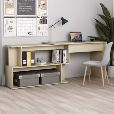 vidaXL Bureau d&rsquo;angle Chêne sonoma 200x50x76 cm Aggloméré