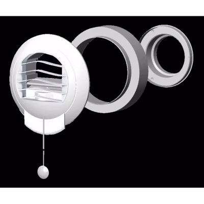 Bouche VMC cuisine appartement T2 ALIZE AUTO 30 90 m3 h avec manchette diamètre 99 mm